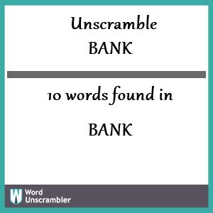 unscramble banking